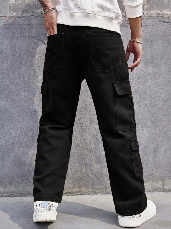 Carbon Black Men Baggy Fit Cargo - Image 5
