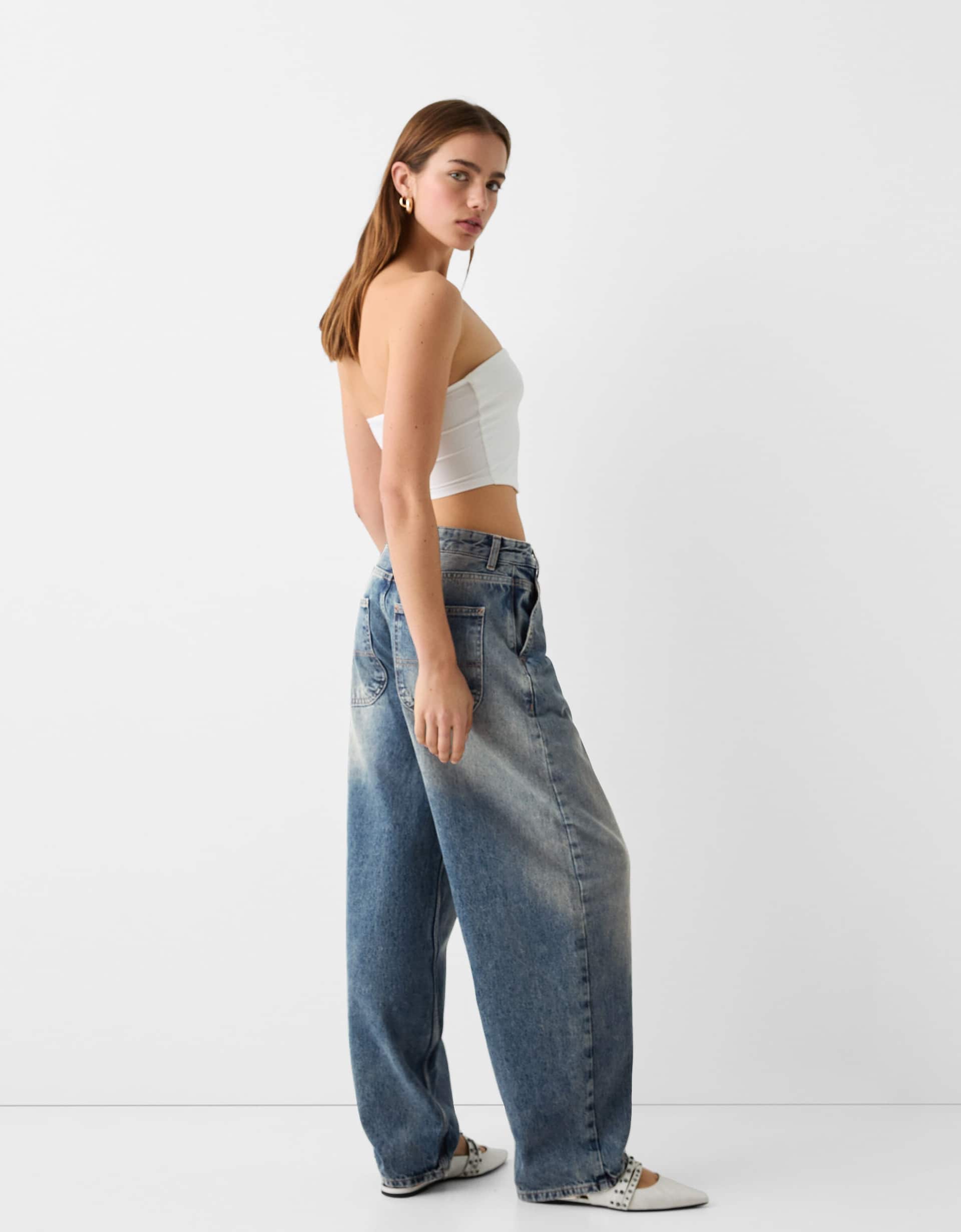 Faded Skater Fit Baggy Jeans - Image 5