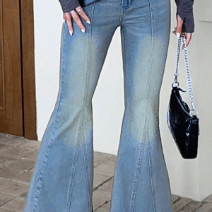 Bohemian Feels Raw Hem Stretch Flare Jeans