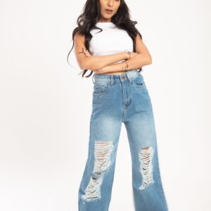 Space Out Distress Boyfriend Jeans