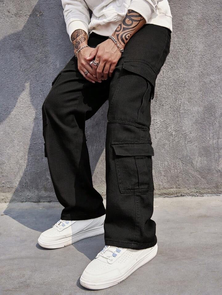 Carbon Black Men Baggy Fit Cargo - Image 6