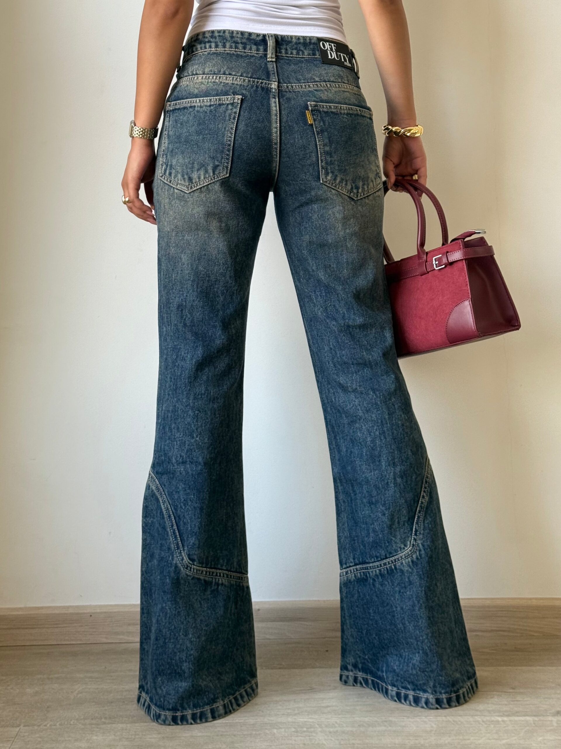 Retro Old School Flare Bootleg Jeans - Image 4
