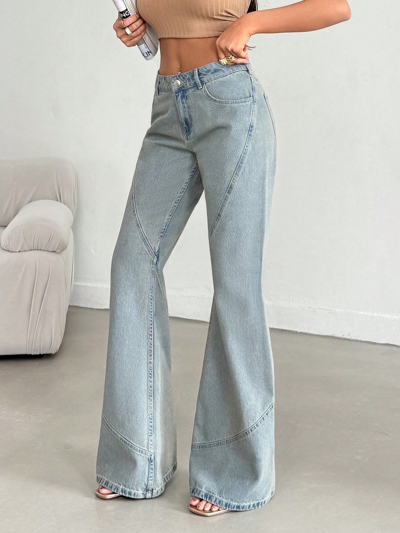 Stellar Grey Extra Flare Fit Jeans - Image 3
