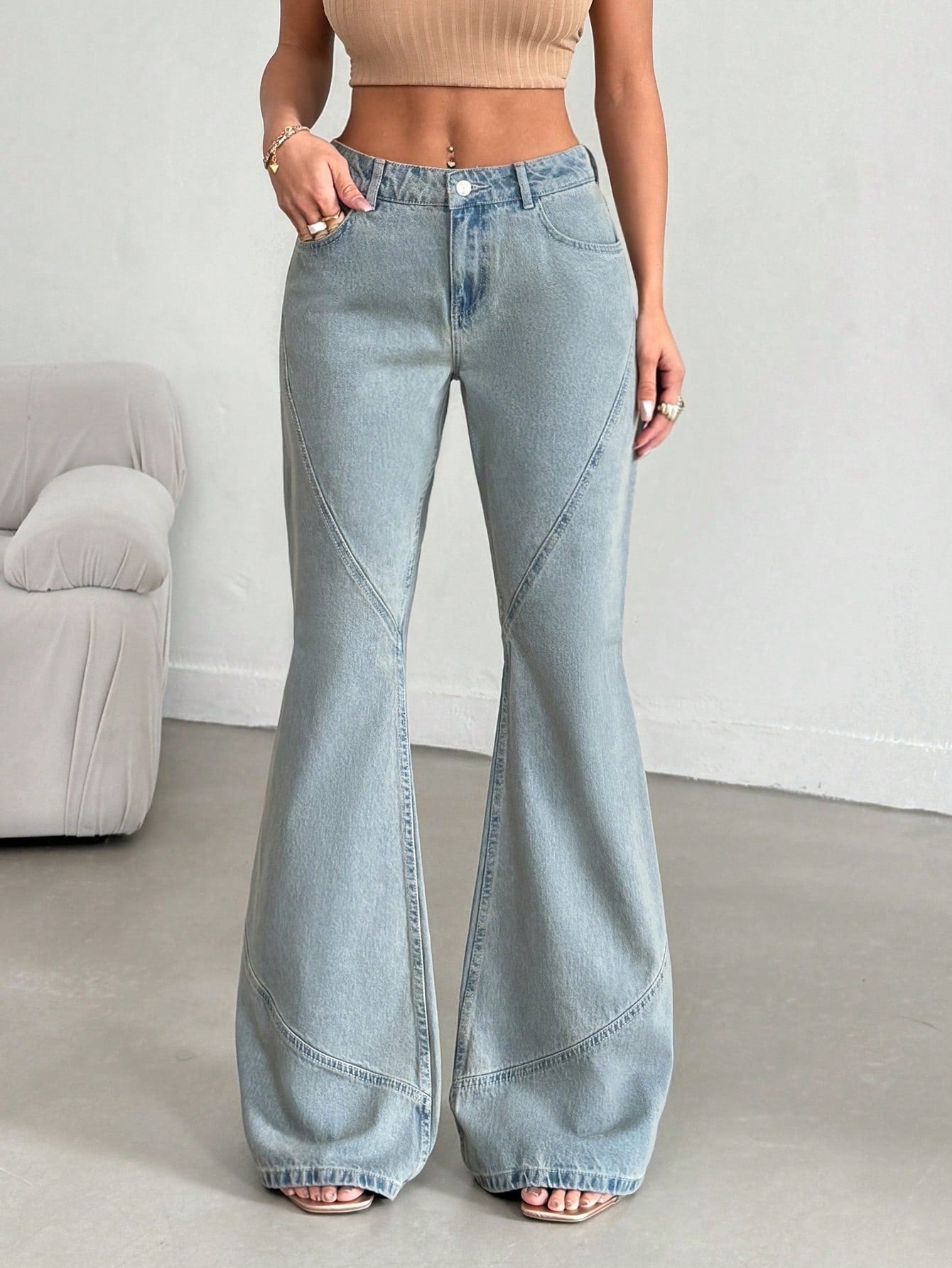 Stellar Grey Extra Flare Fit Jeans - Image 6