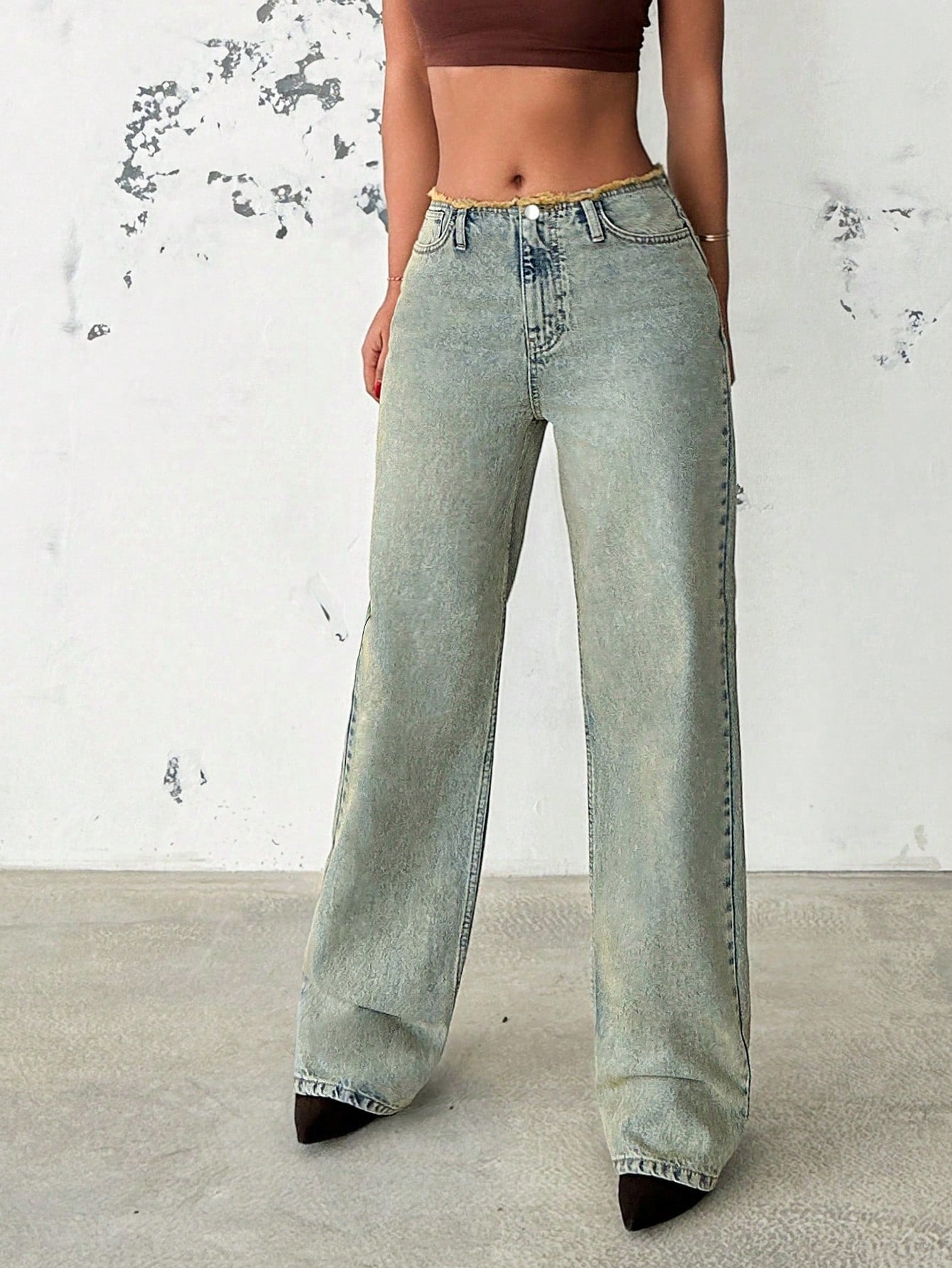 Gen X Raw Mid Rise Straight Fit Jeans - Image 2