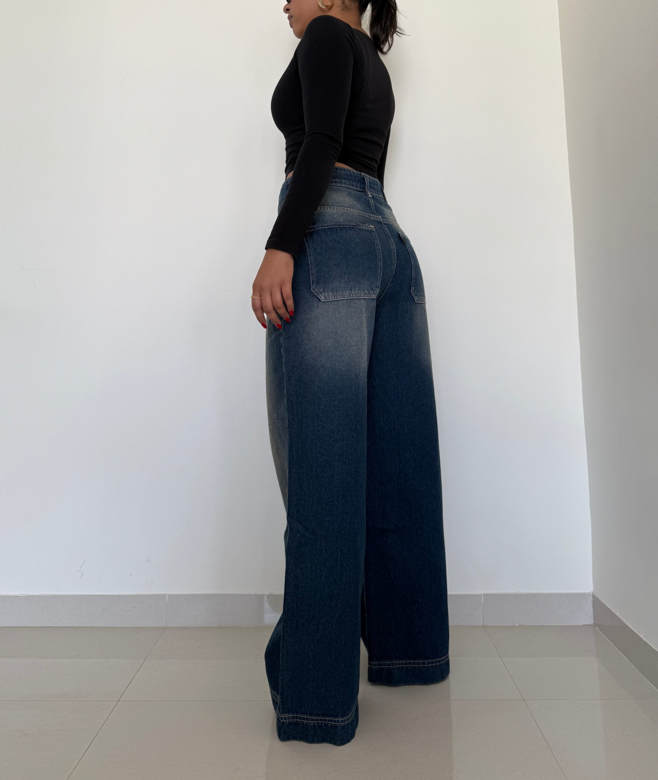 Y2k Old School Tinted Wash Baggy Wide leg Jeans - Image 4