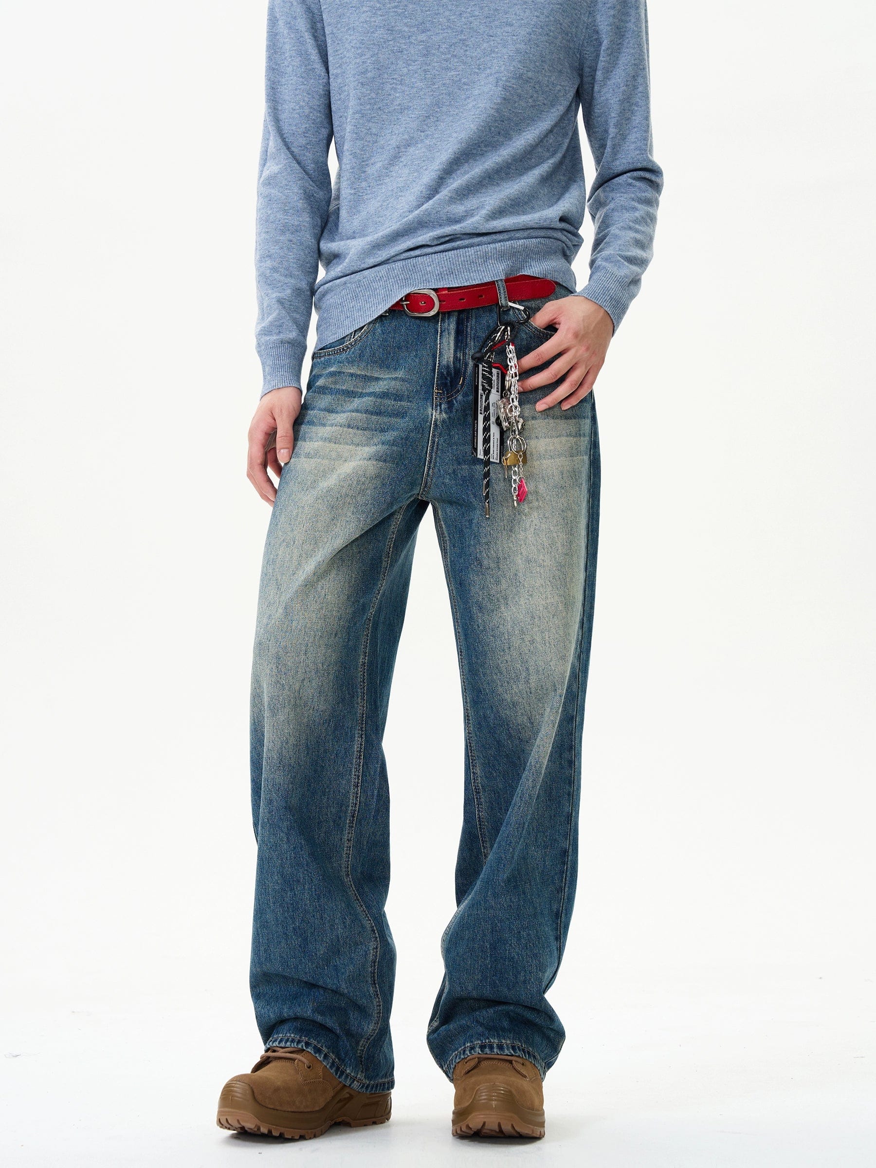 Prime Blue Wash Straight Leg Jeans - Image 2