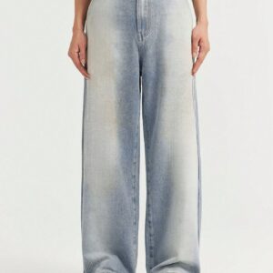 Dusty Calm Blue Wide Leg Jeans