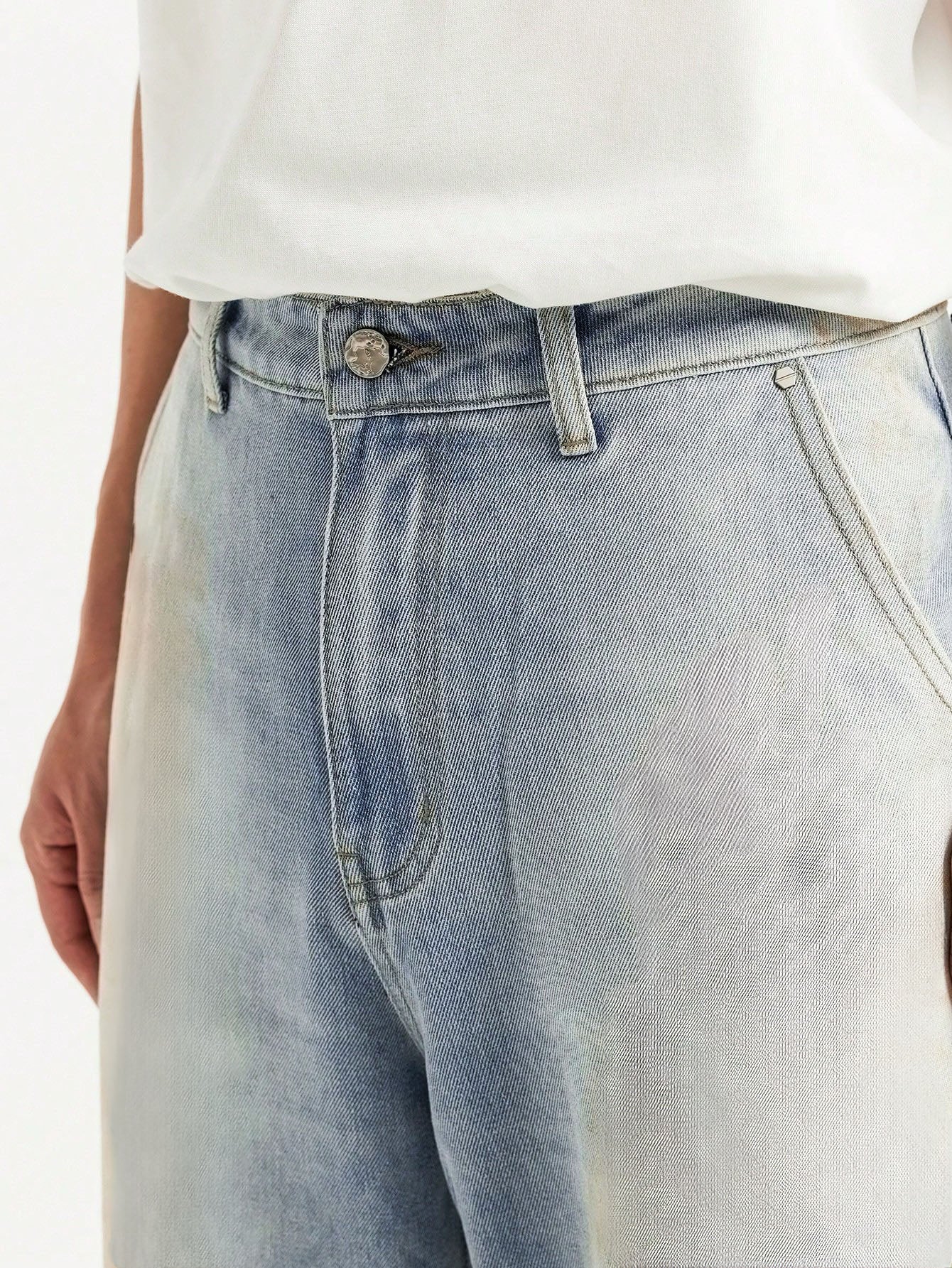 Dusty Calm Blue Wide Leg Jeans - Image 4