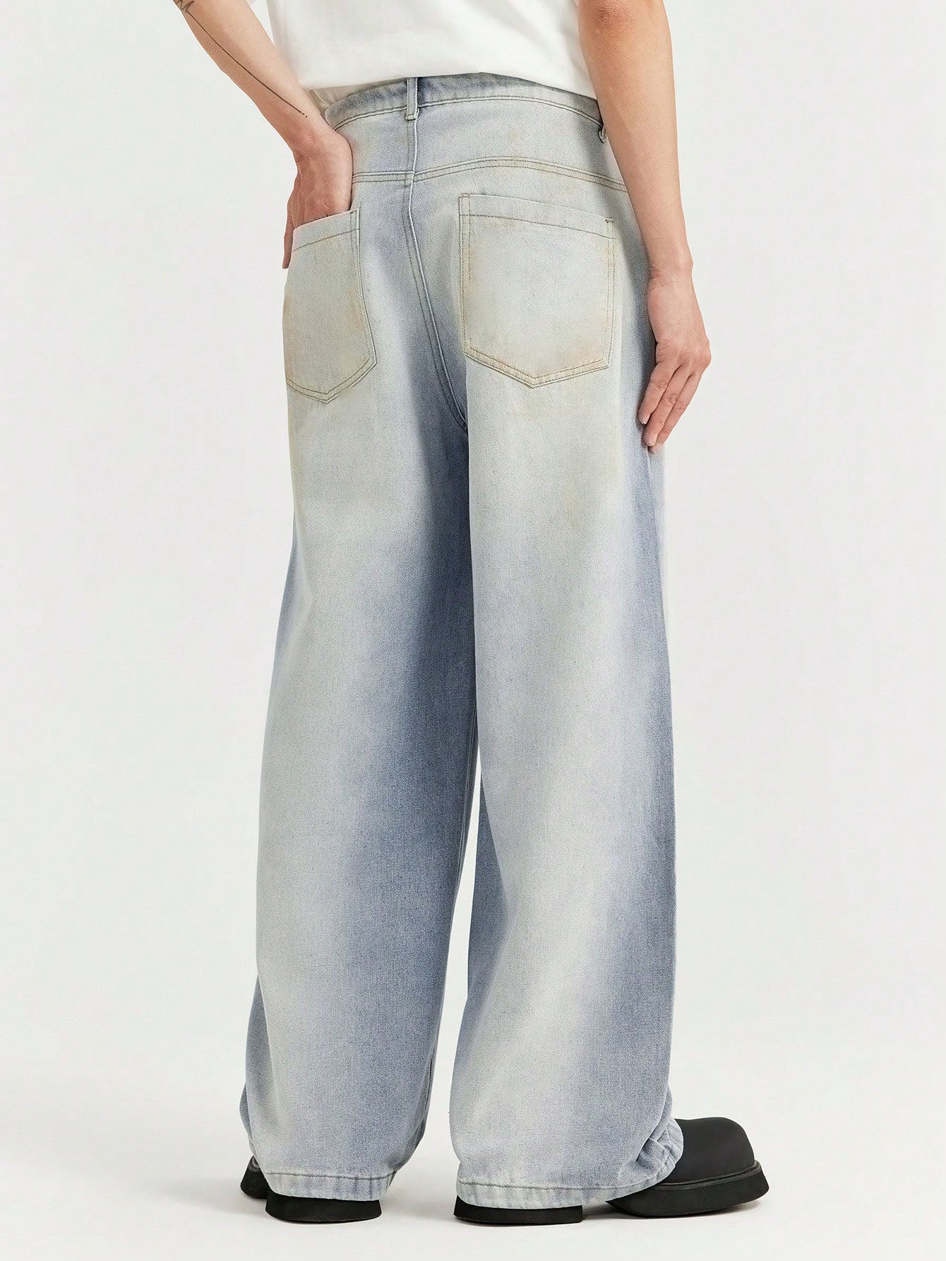 Dusty Calm Blue Wide Leg Jeans - Image 3