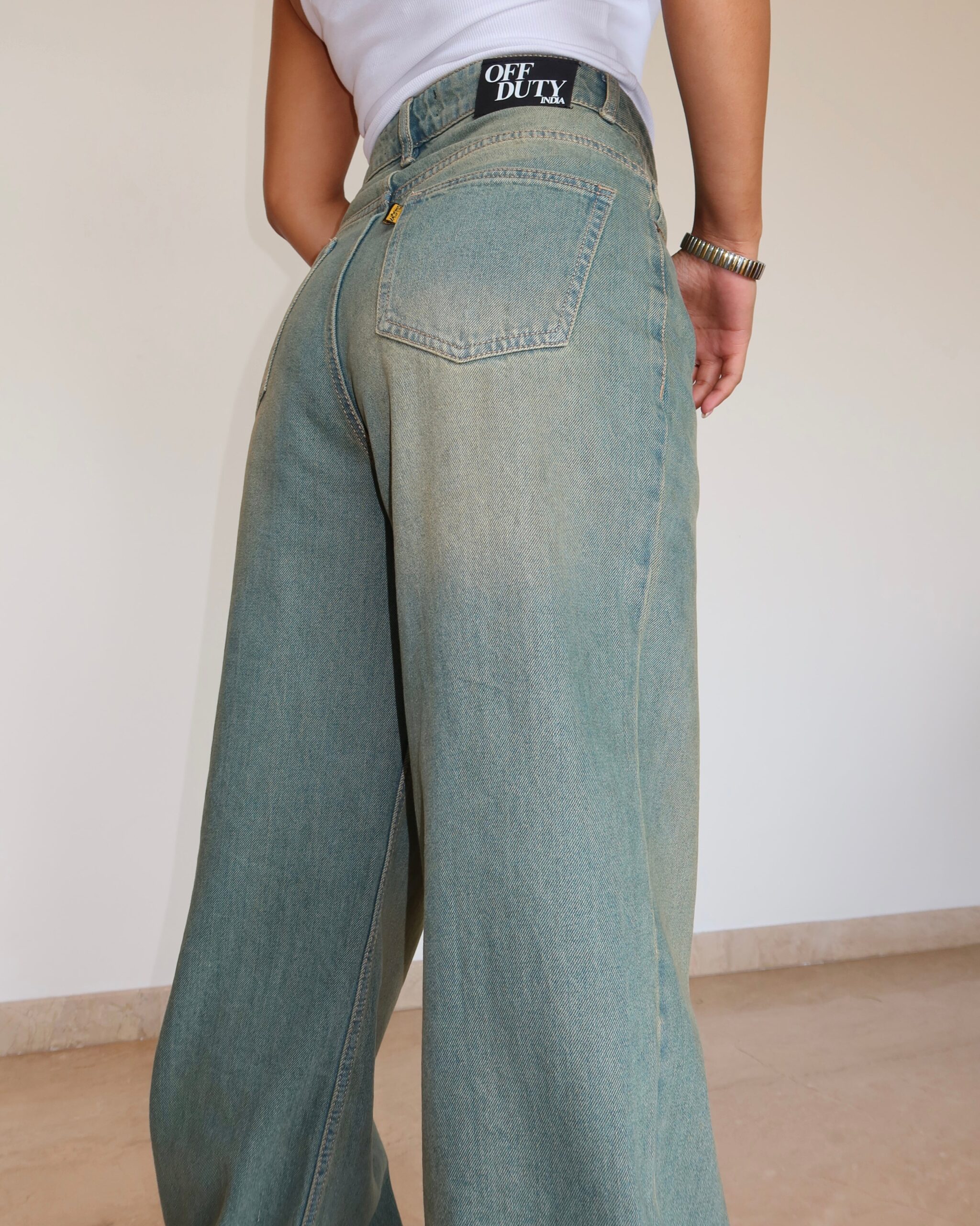 Rust Fade Baggy Wide Leg Jeans - Image 3