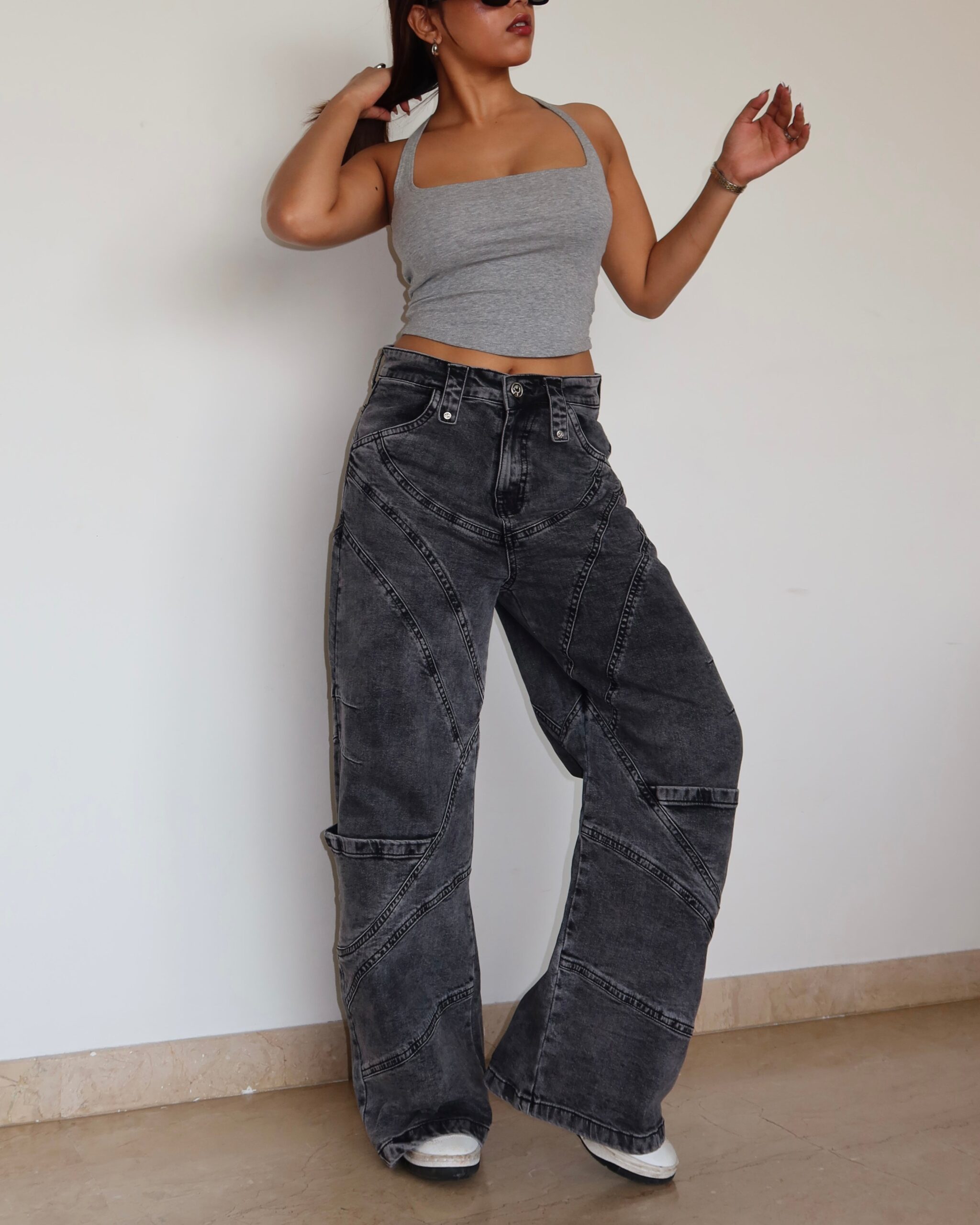 Storm Tone Baggy Wide leg Jeans - Image 4