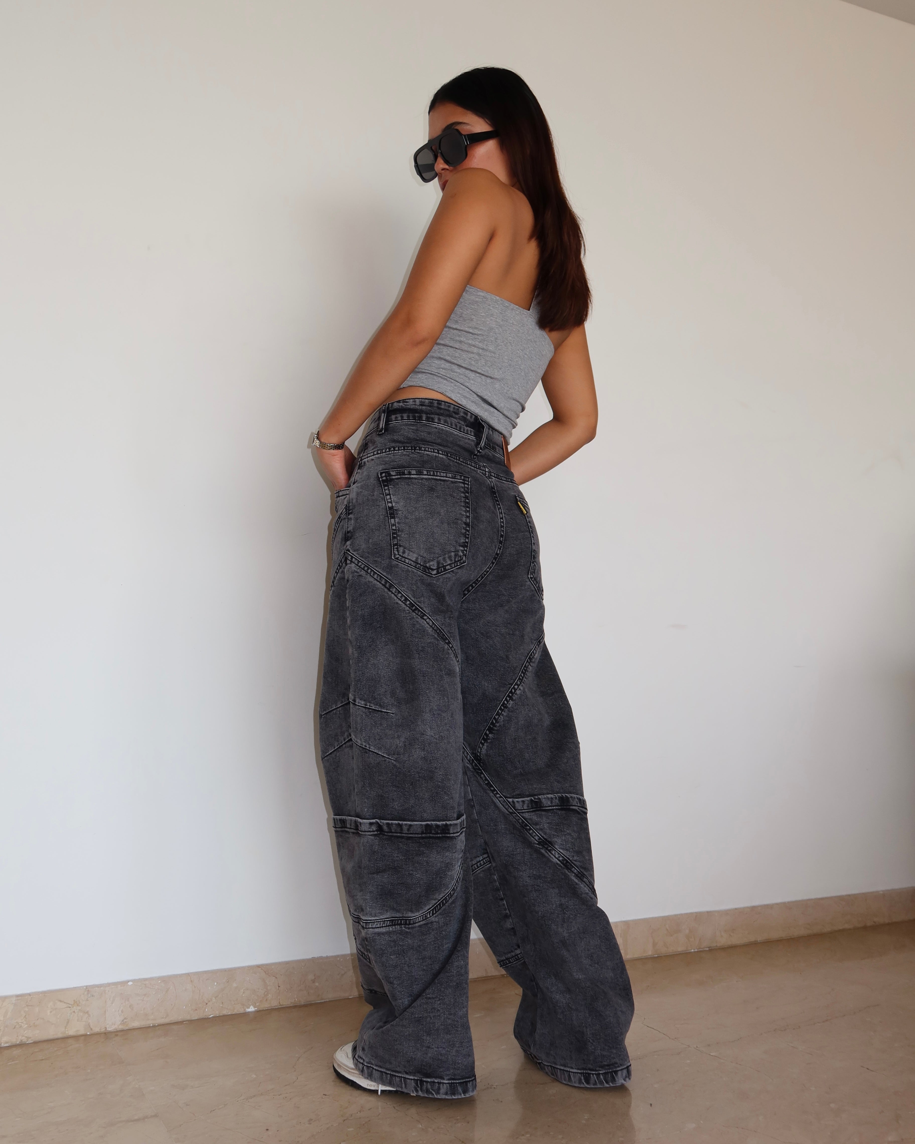 Storm Tone Baggy Wide leg Jeans - Image 6