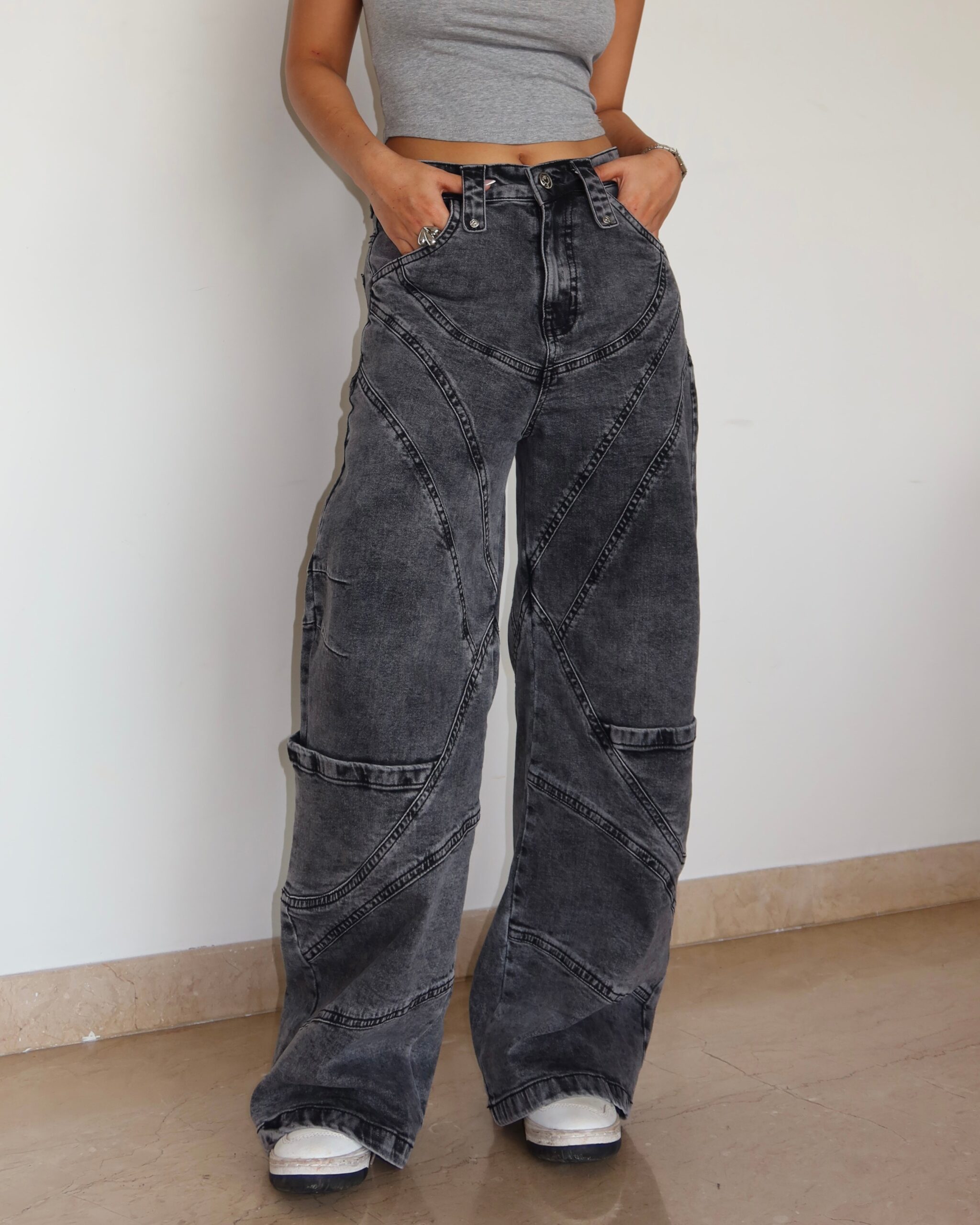 Storm Tone Baggy Wide leg Jeans
