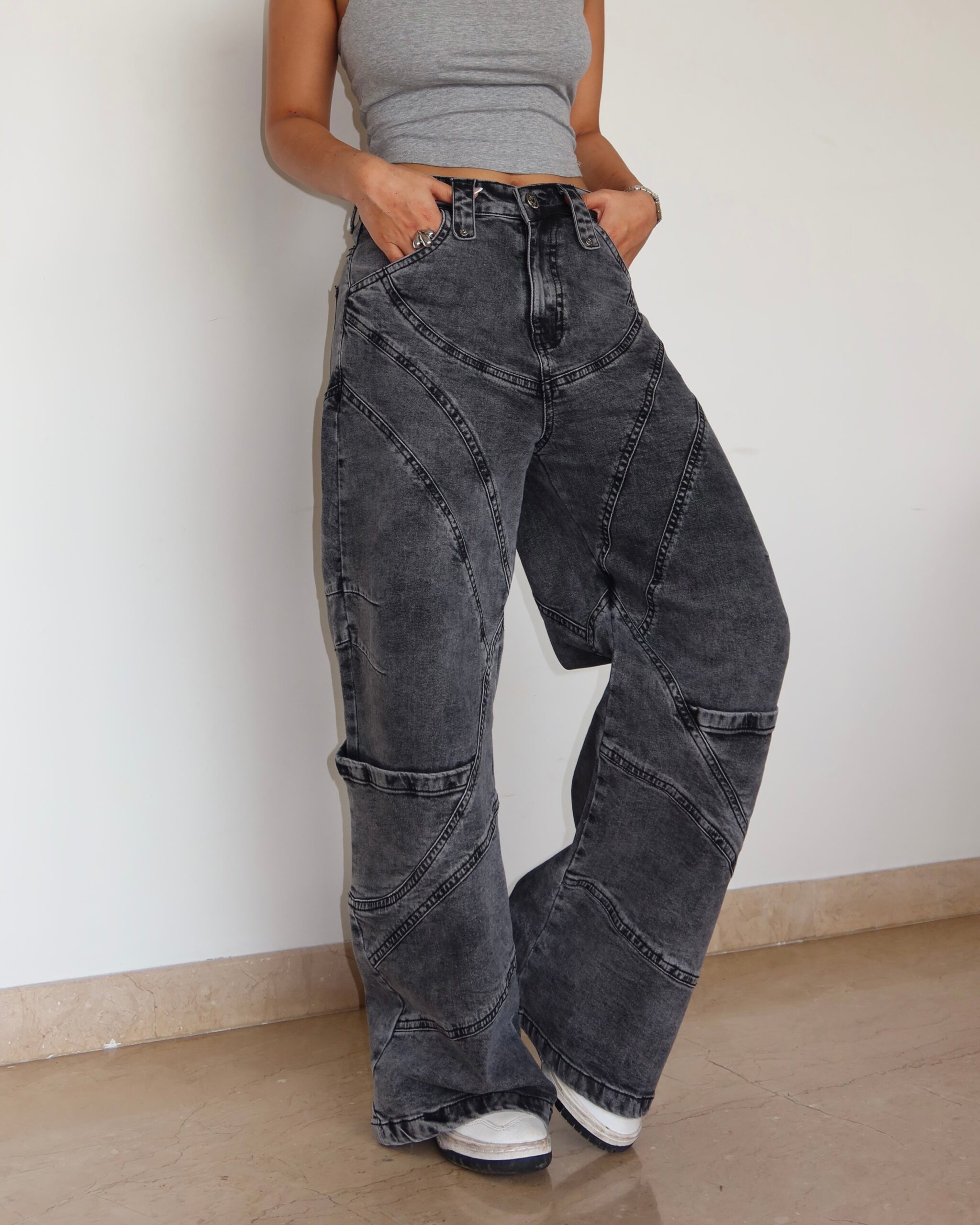 Storm Tone Baggy Wide leg Jeans - Image 3