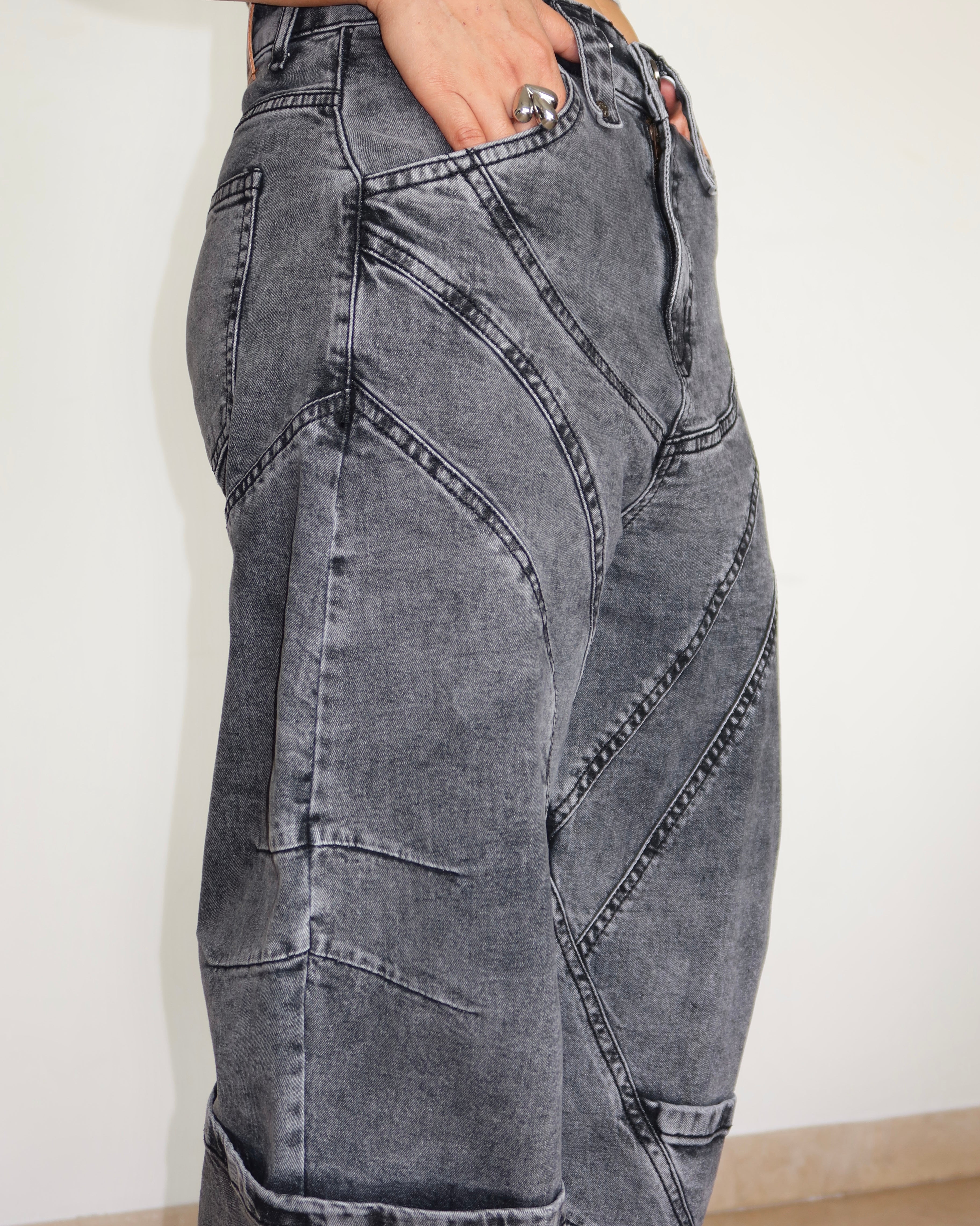 Storm Tone Baggy Wide leg Jeans - Image 8