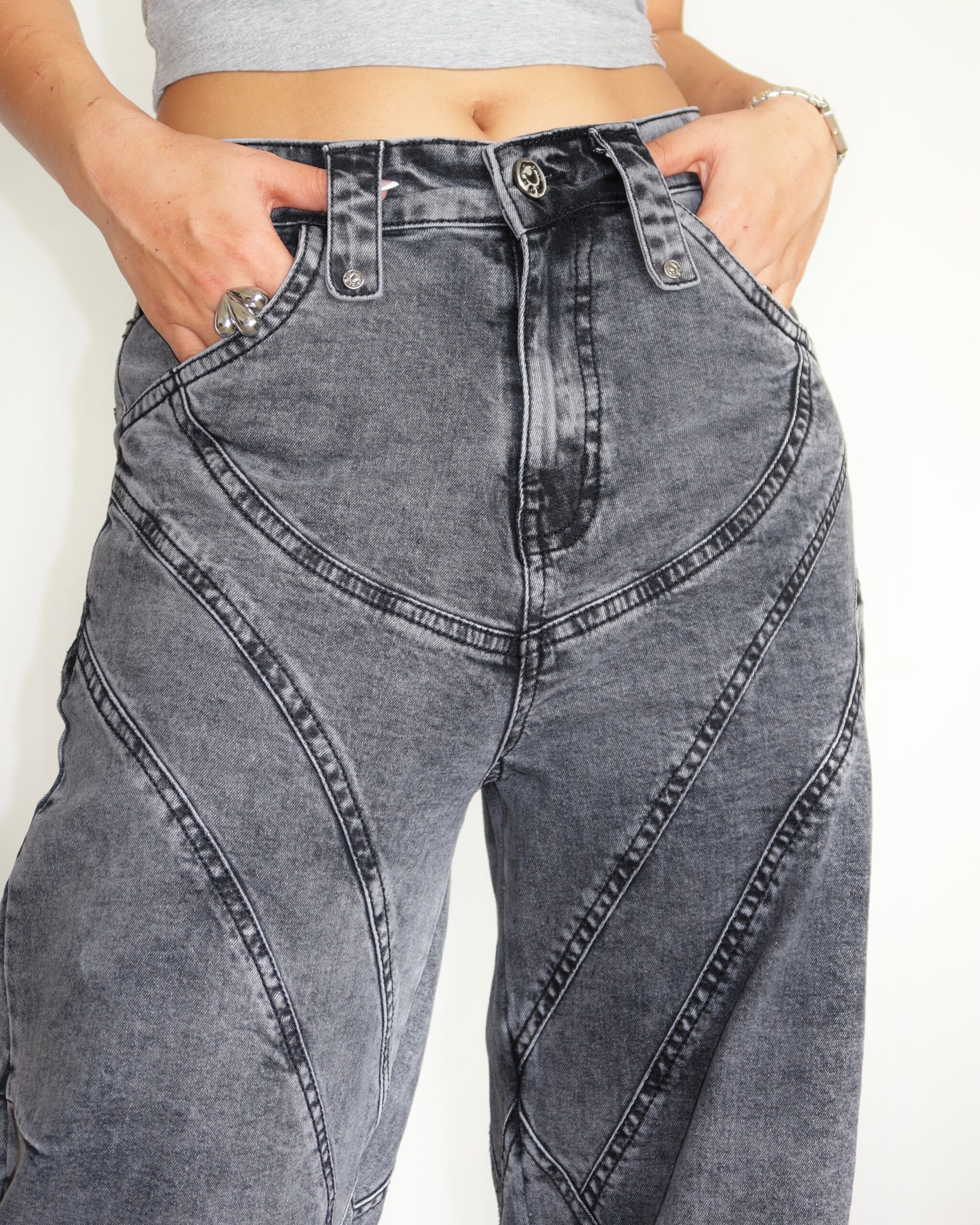 Storm Tone Baggy Wide leg Jeans - Image 2