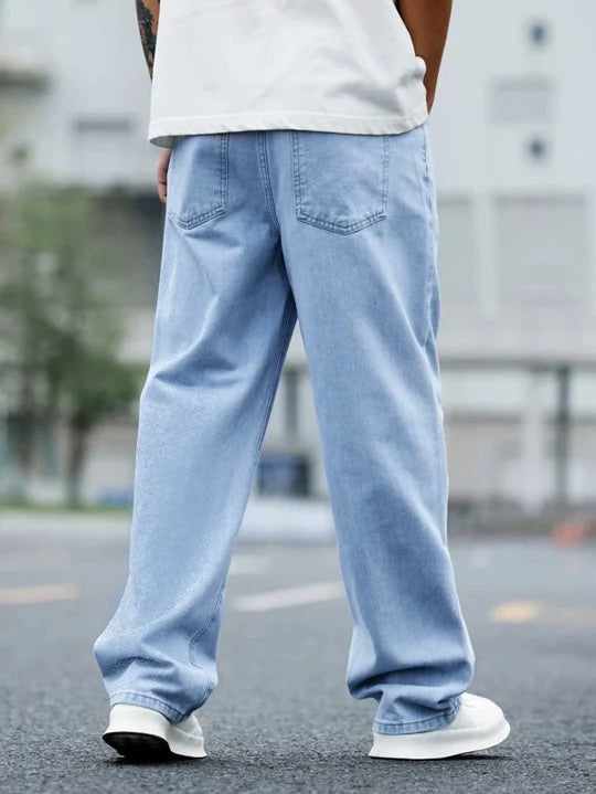 Slate Blue Baggy Fit Rigid jeans - Image 3