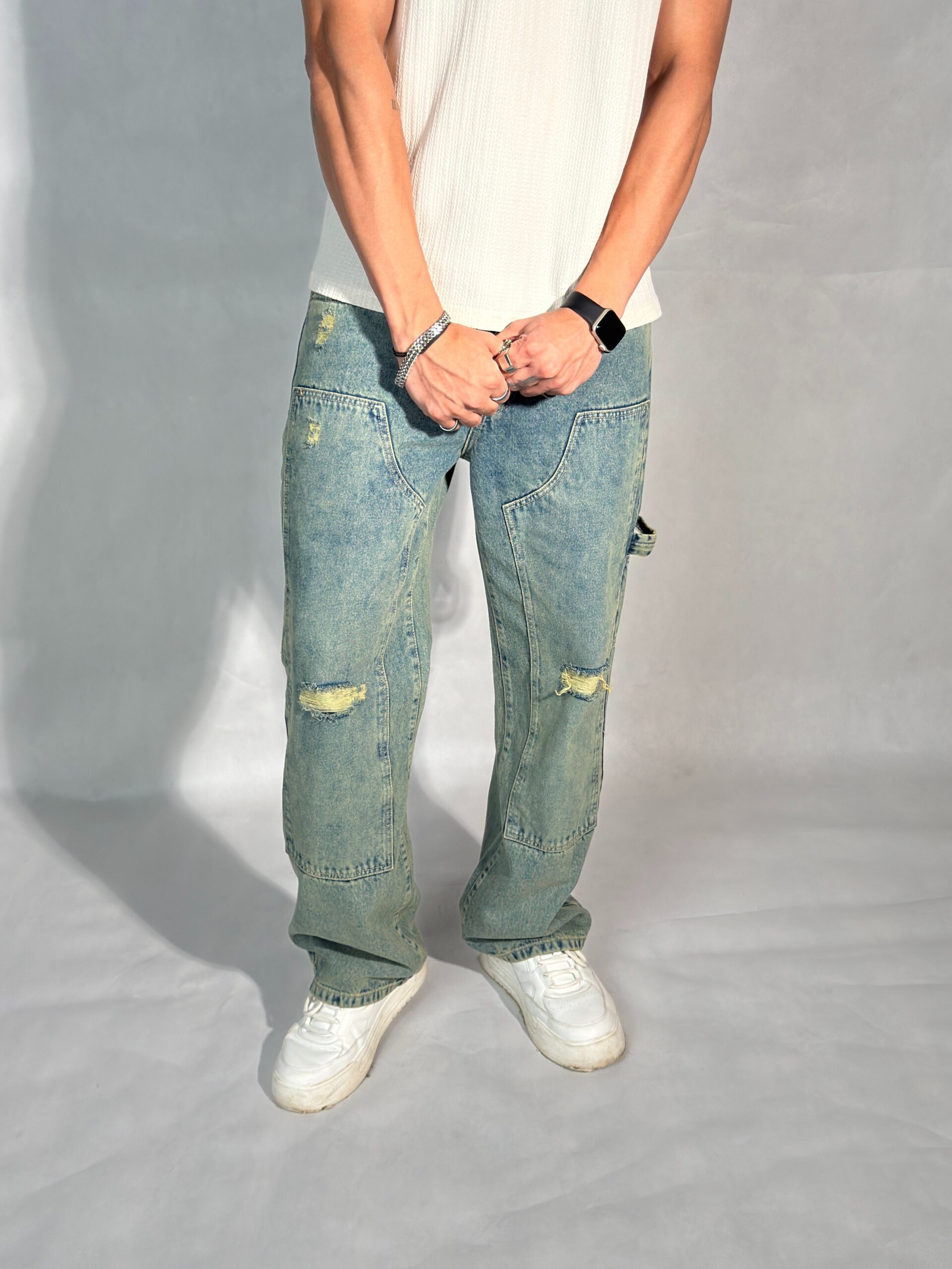 Retro Sunbeam Distressed Carpenter Jeans - Image 9