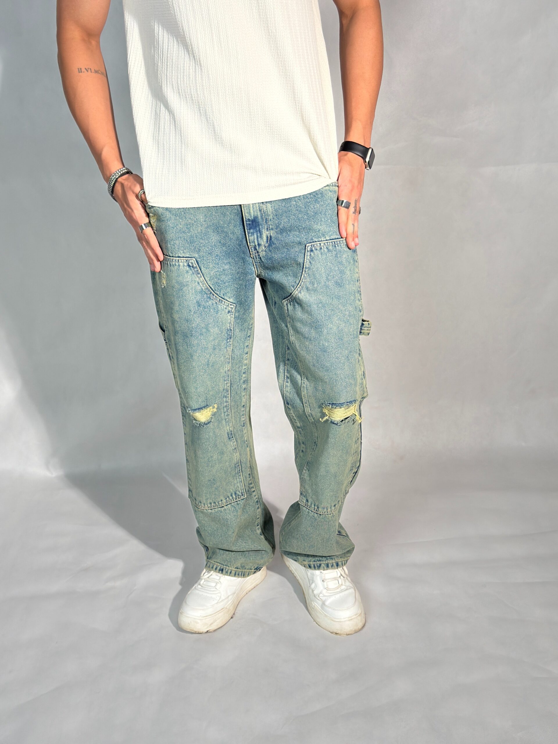 Retro Sunbeam Distressed Carpenter Jeans - Image 5