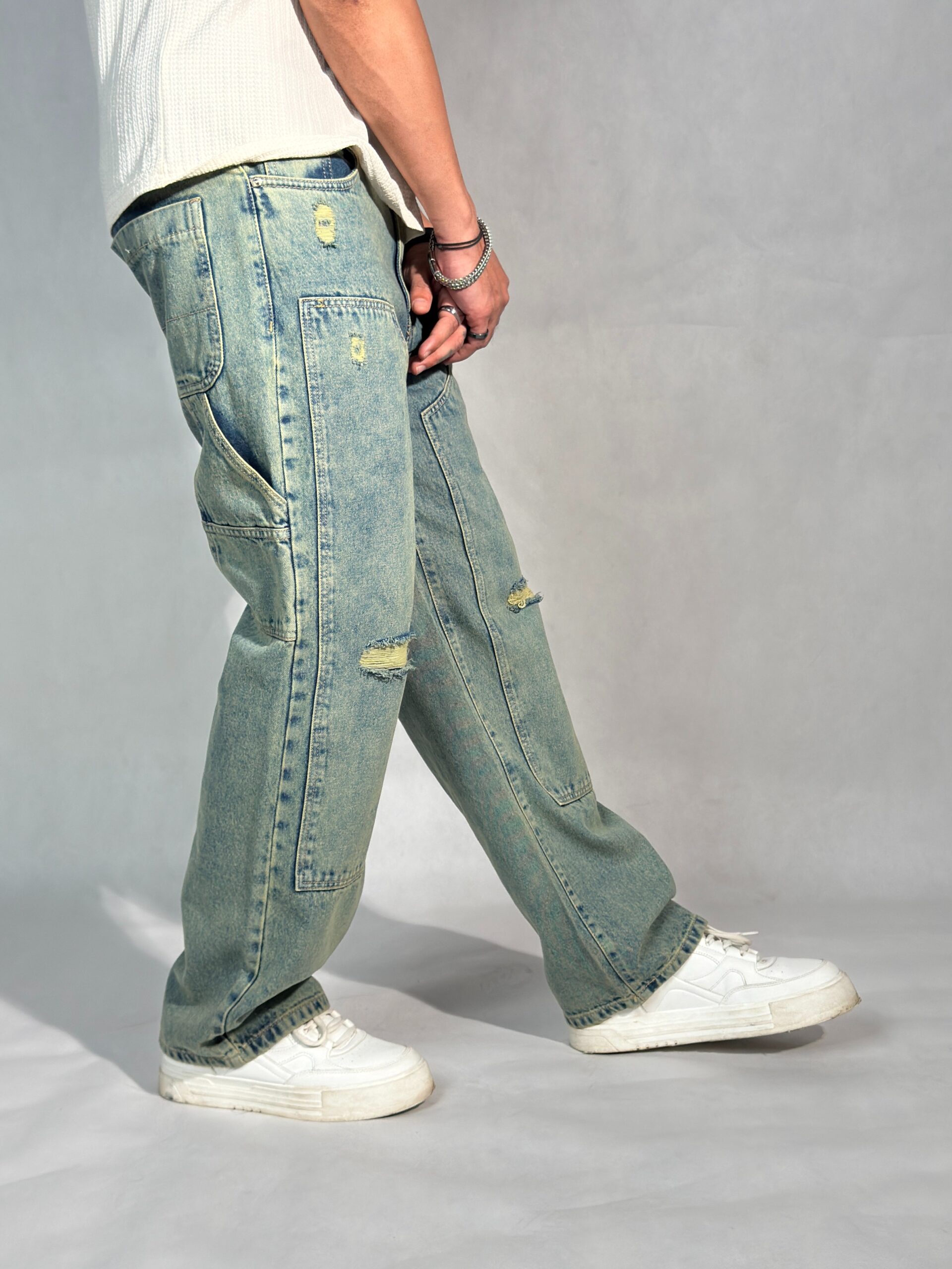 Retro Sunbeam Distressed Carpenter Jeans - Image 8