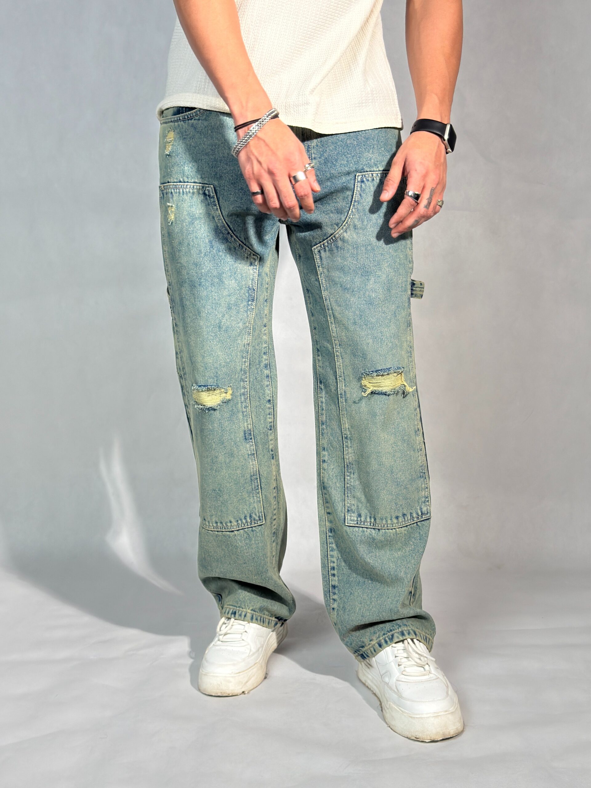 Retro Sunbeam Distressed Carpenter Jeans - Image 4