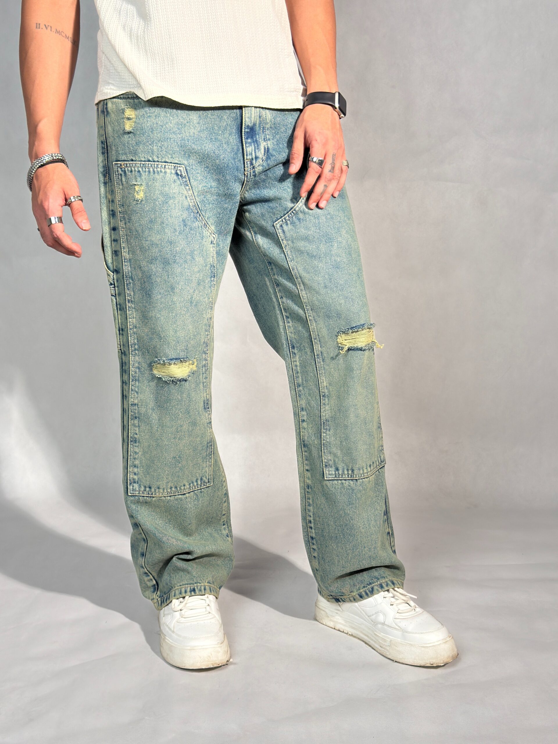Retro Sunbeam Distressed Carpenter Jeans - Image 2