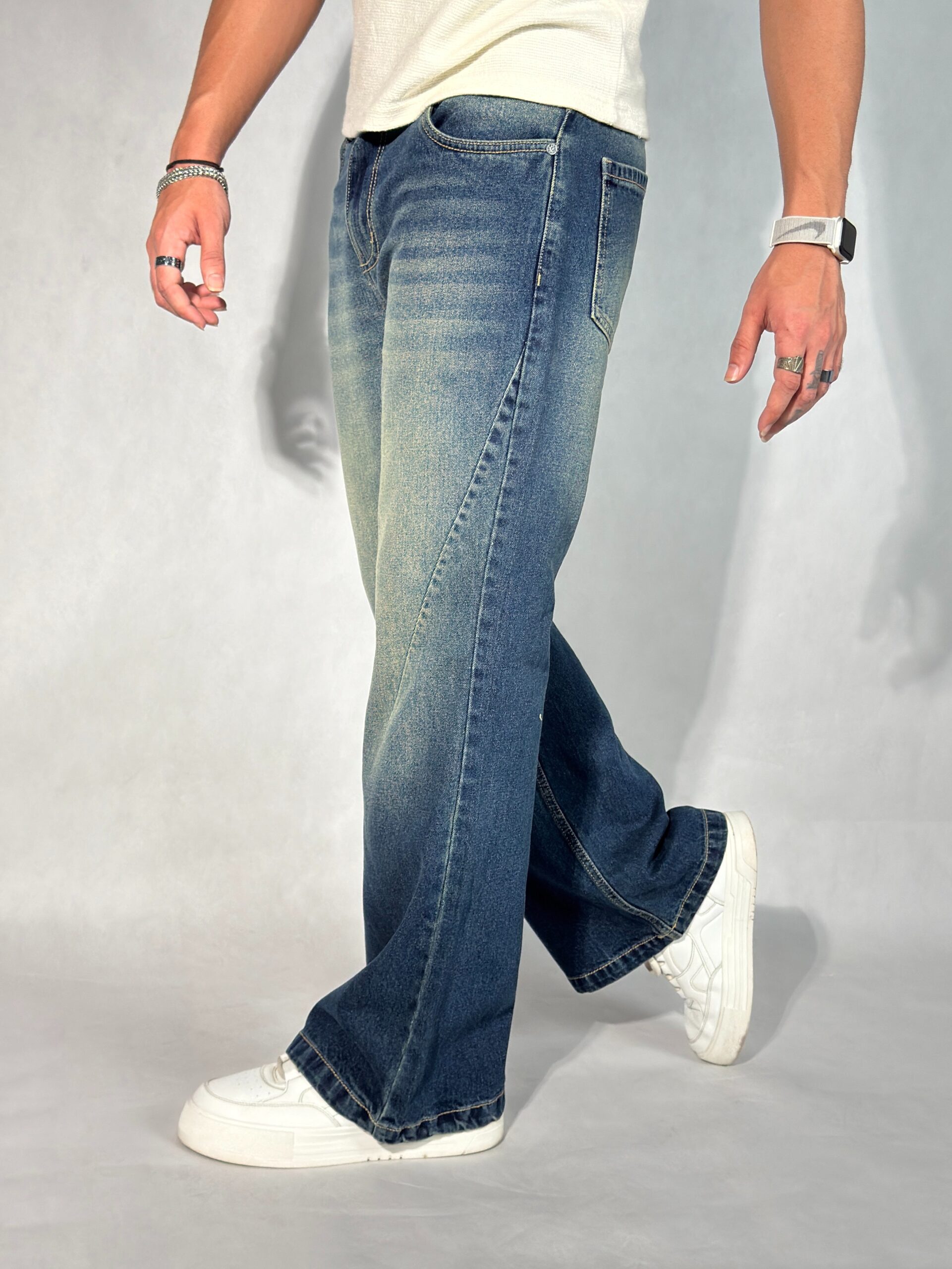 New Aged Wash Straight A Line Jeans - Image 4