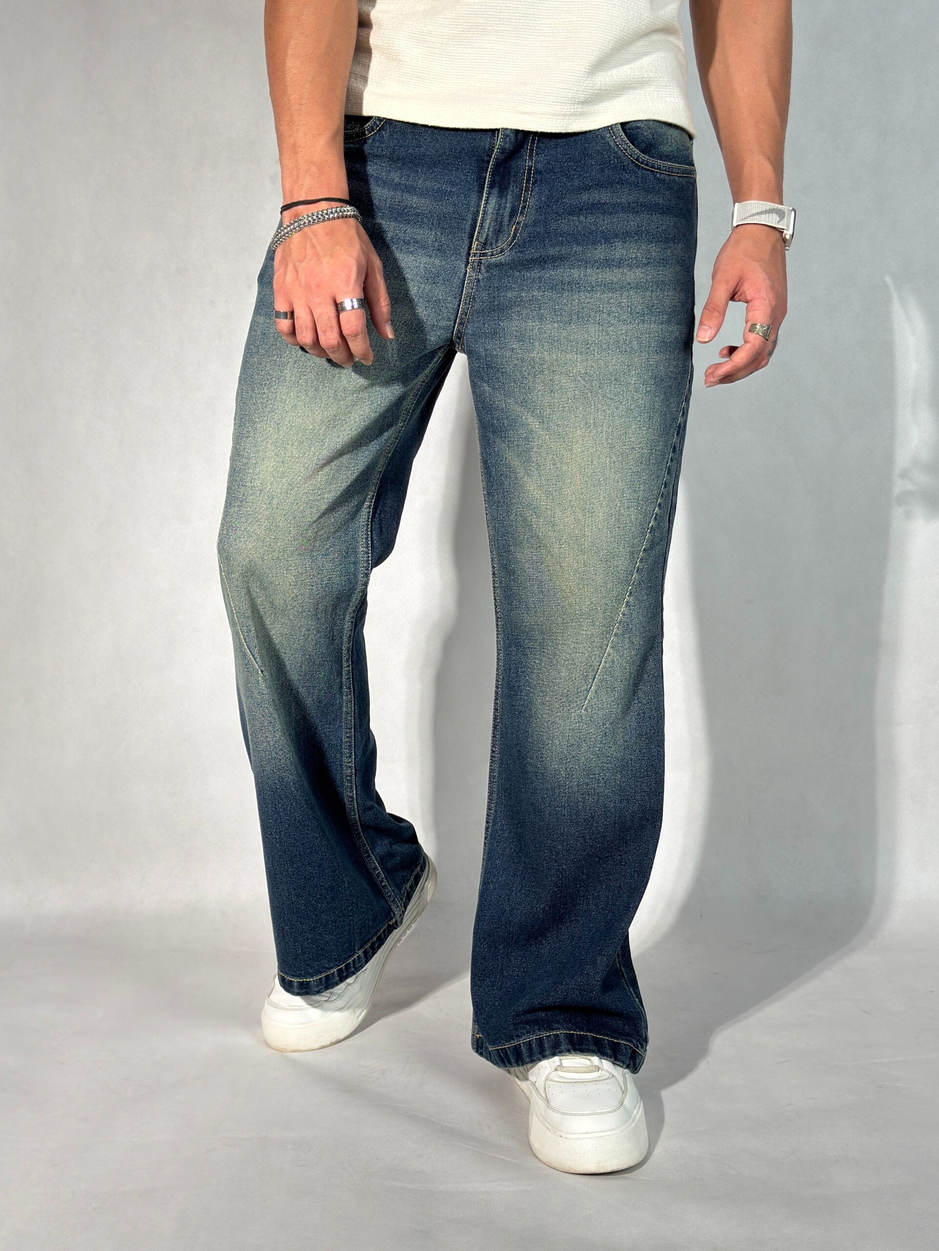 New Aged Wash Straight A Line Jeans - Image 2