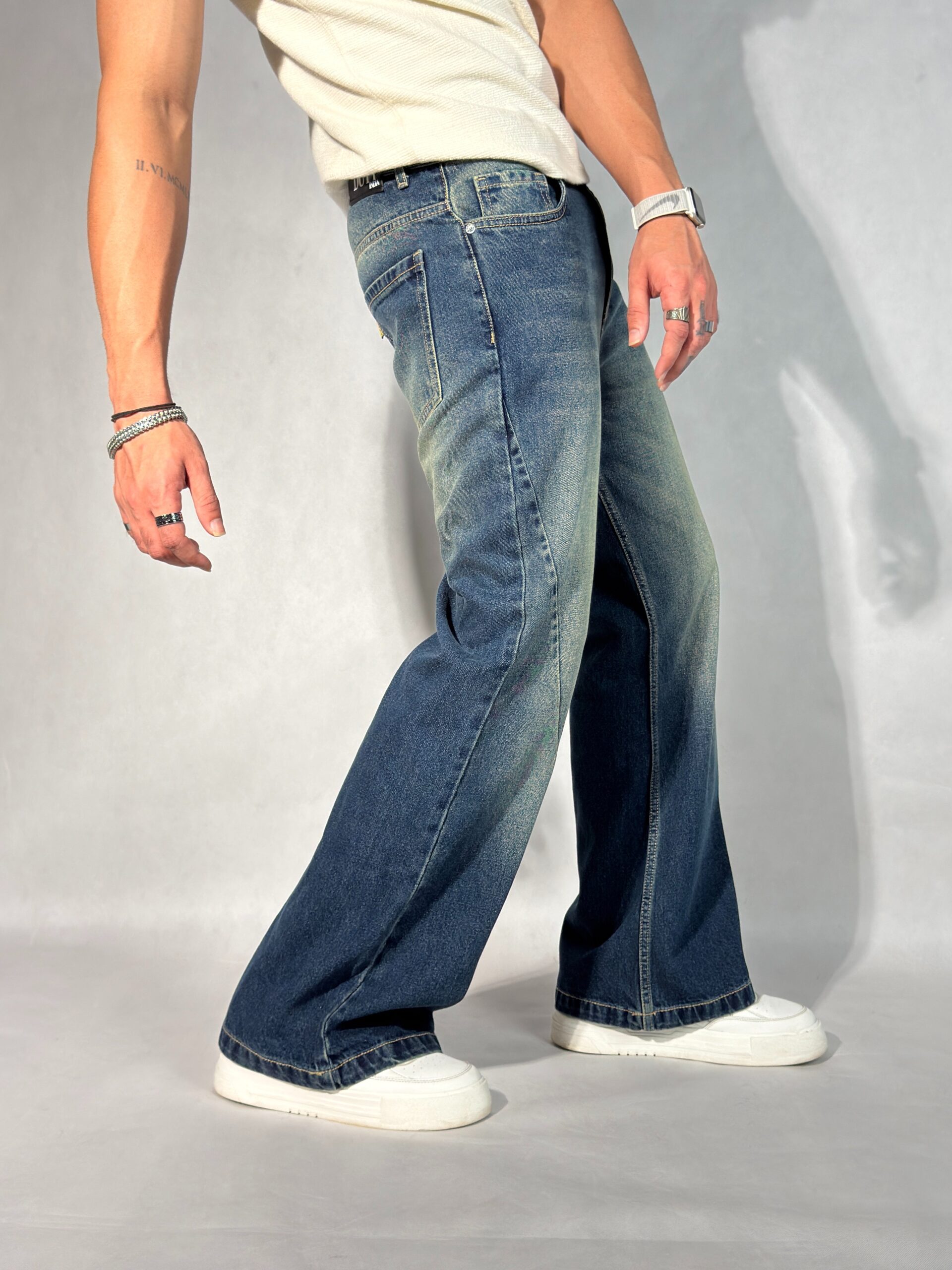 New Aged Wash Straight A Line Jeans - Image 3