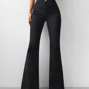 Black Bootcut Flare High Waist Jeans