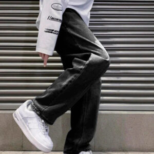 Ash Black Baggy Fit Rigid Jeans