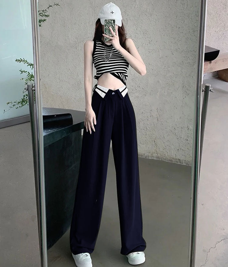 Collar Belt Korean Baggy Pant - Image 9