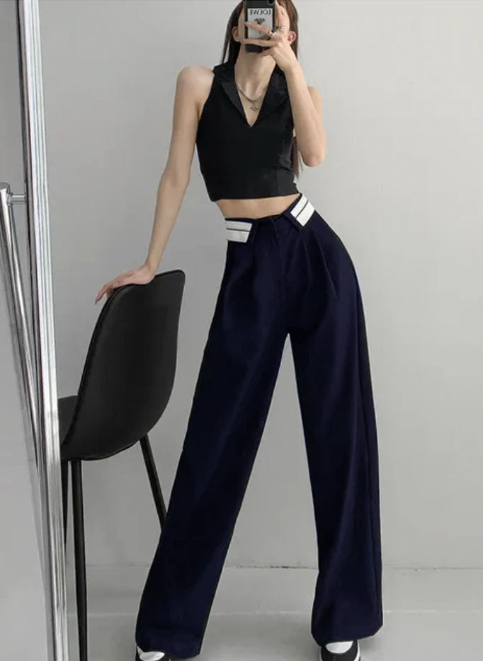 Collar Belt Korean Baggy Pant - Image 8