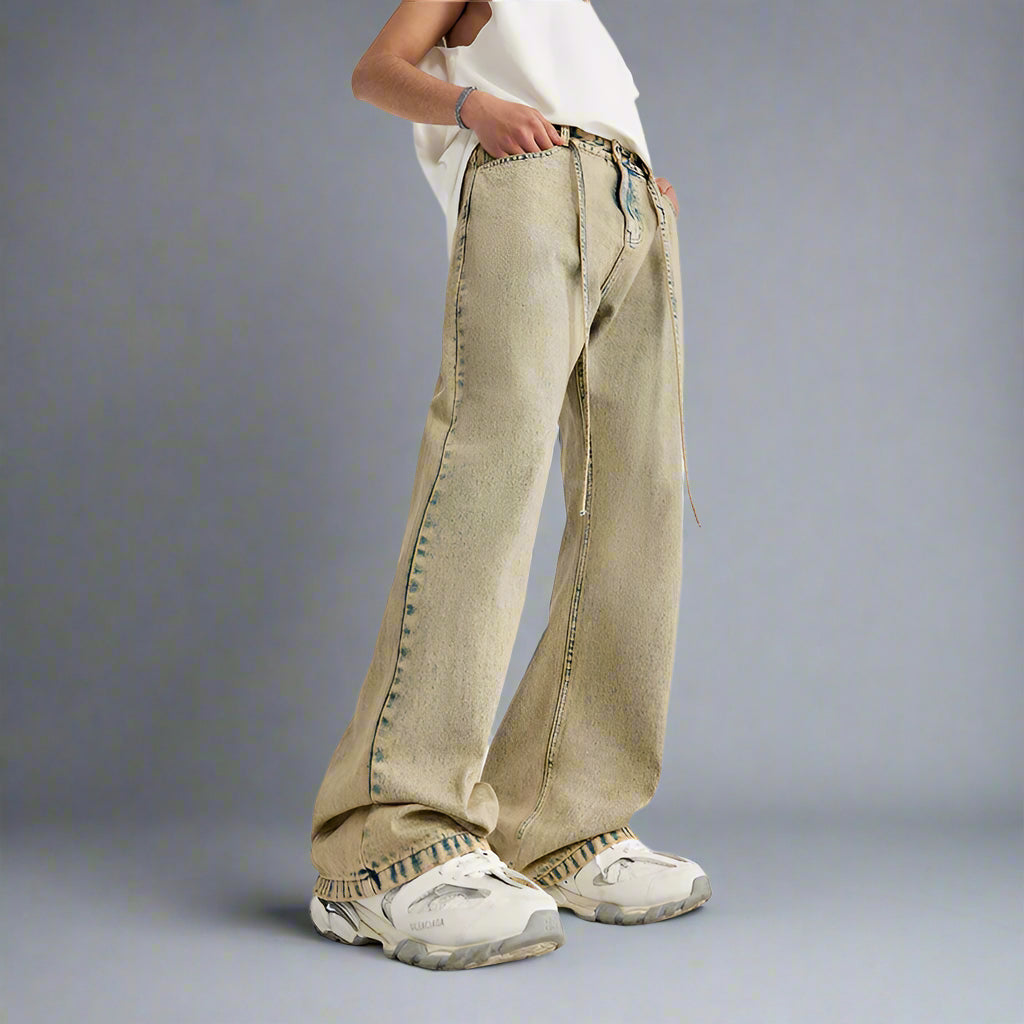 Mud Dyed Washed Bootcut Jeans