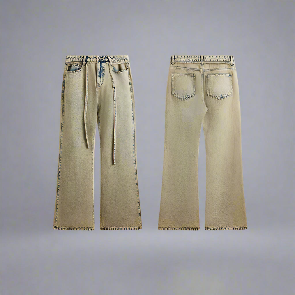 Mud Dyed Washed Bootcut Jeans - Image 5