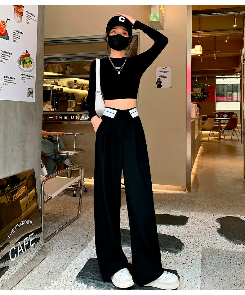 Collar Belt Korean Baggy Pant - Image 19