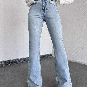Crystal Blue Wash Tailored Flare Jeans