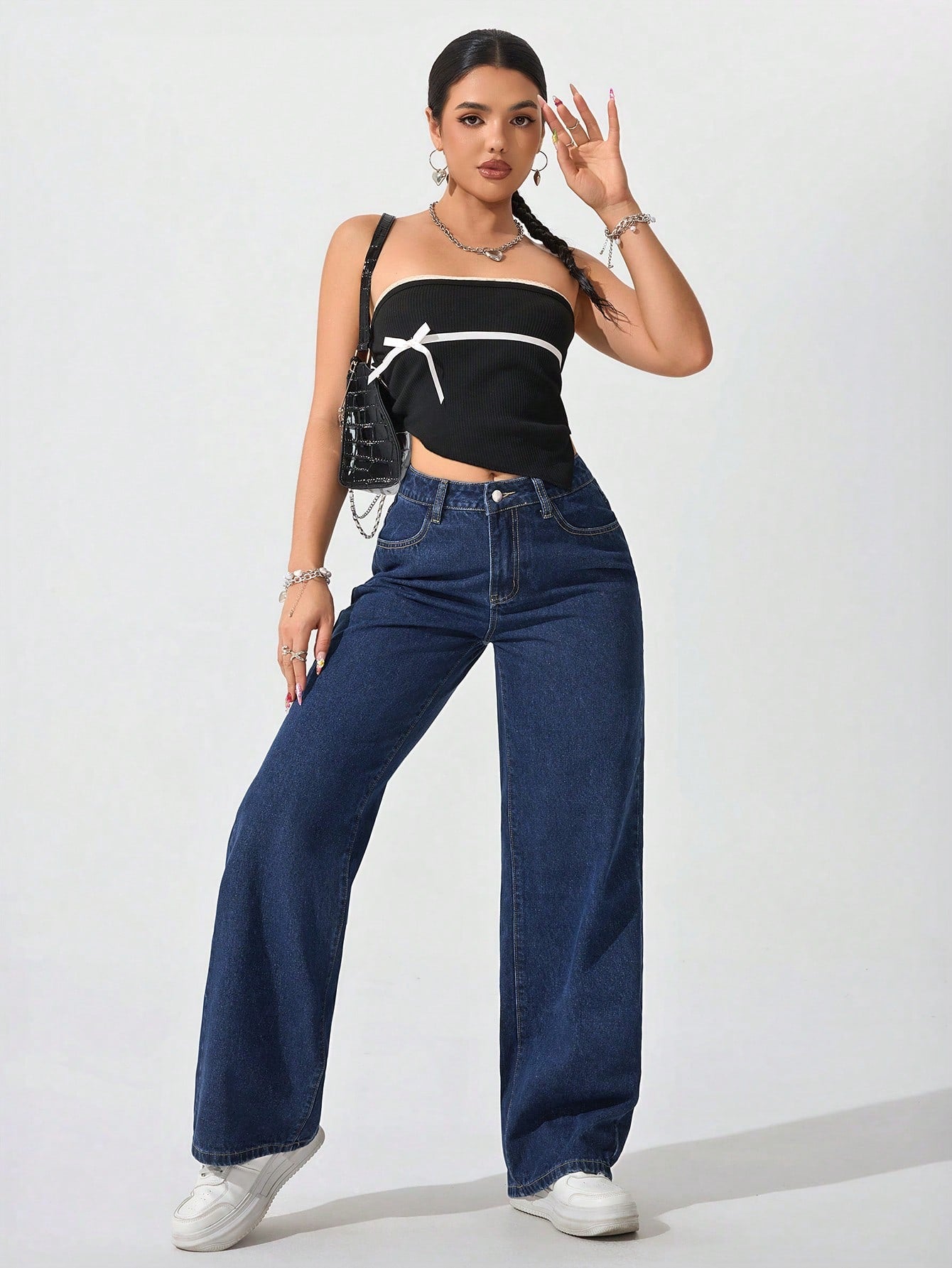 Wide Leg High Rise Jeans - Image 15