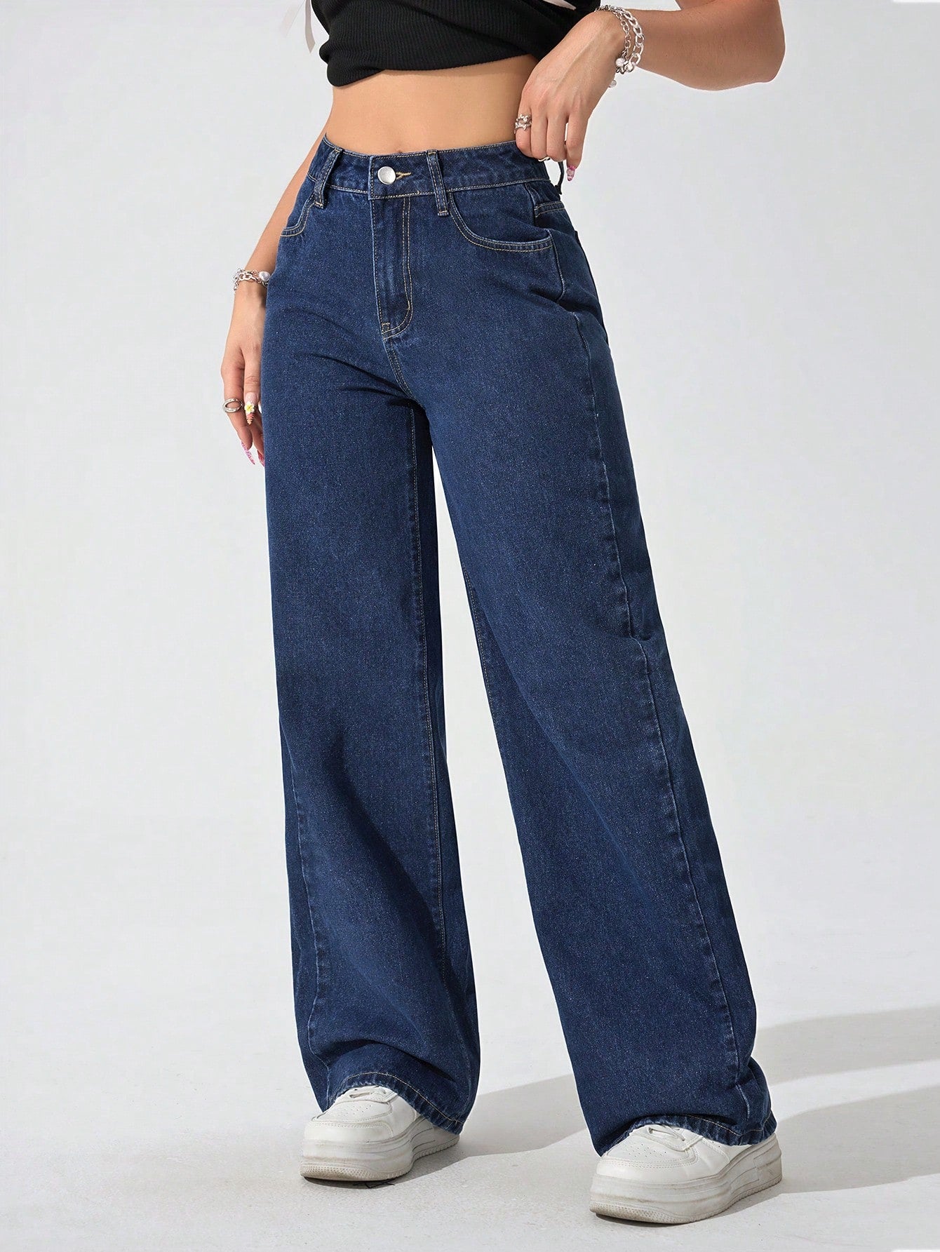 Wide Leg High Rise Jeans - Image 12