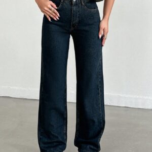 Cosmic Blue Dad Fit Straight Jeans