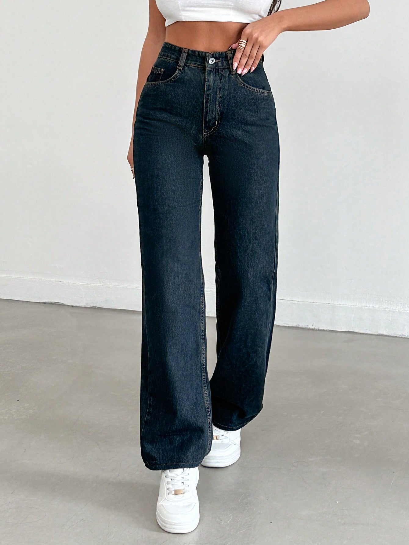 Cosmic Blue Dad Fit Straight Jeans - Image 5
