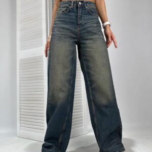 Baddie Vintage Dirty Wash Dad Fit Jeans