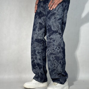 Indigo Mirage Jacquard Baggy Jeans