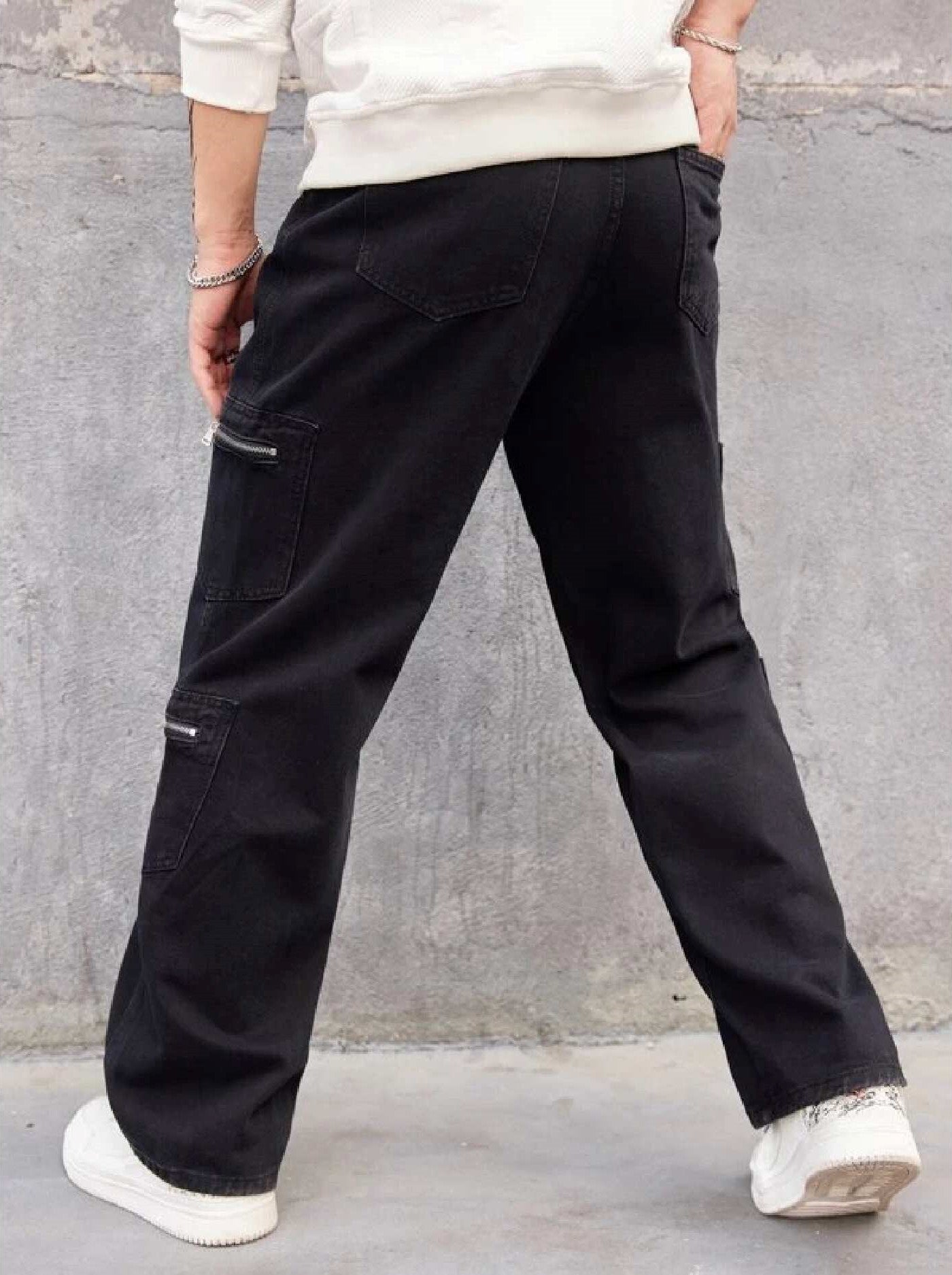 So Gangsta Zipper Pocket Black Men Cargo - Image 4