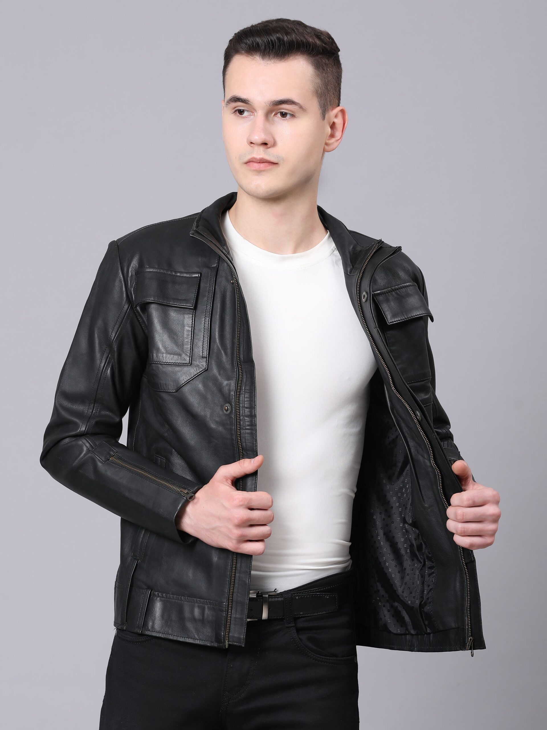Oakley Sheepskin Bomber Leather Jacket - Image 8