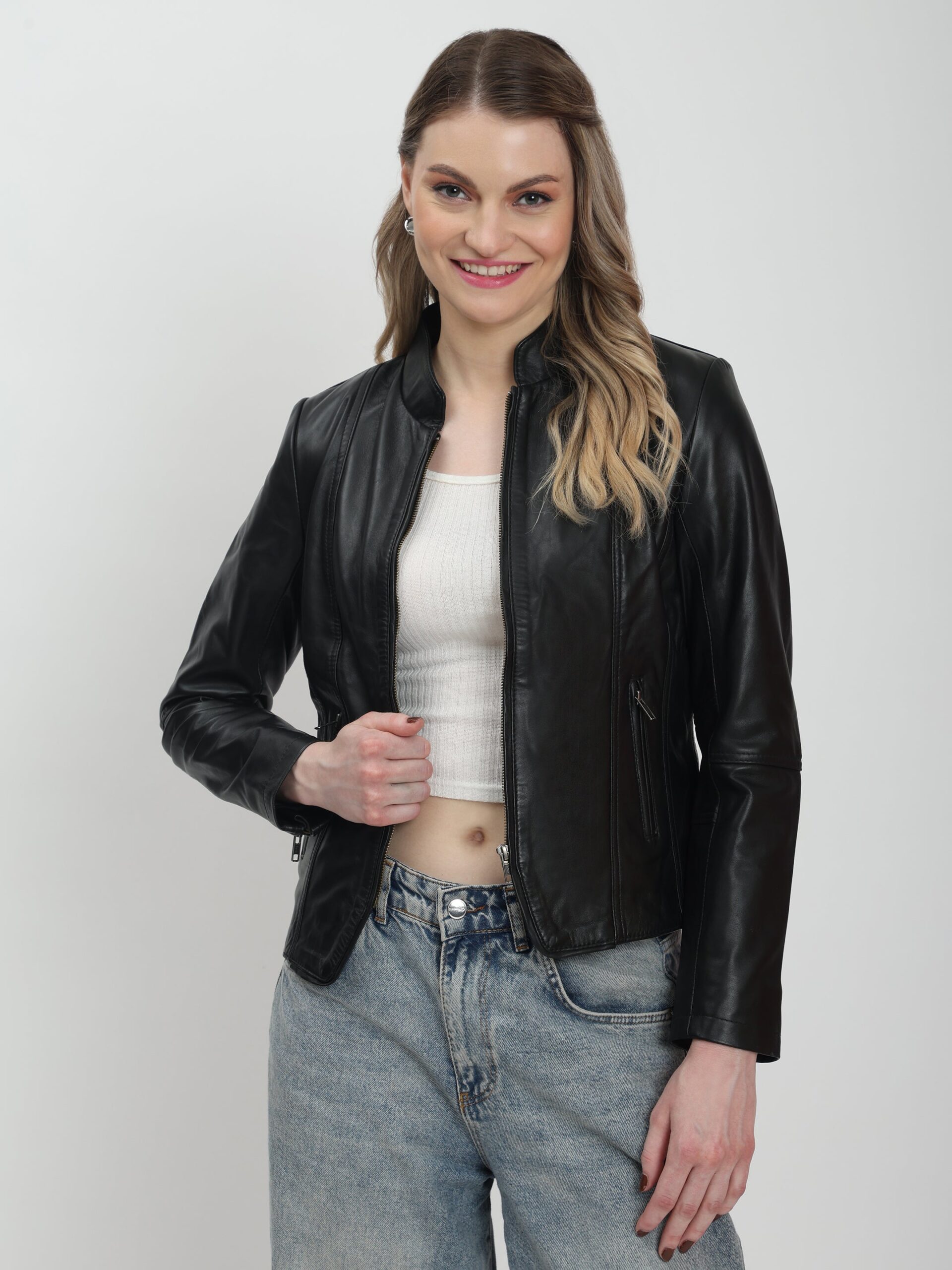 Elysian Black Leather Jacket