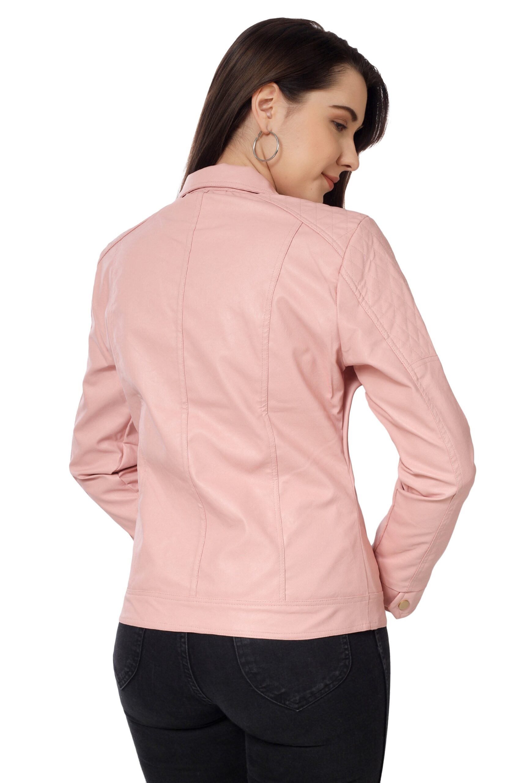 Moto Jacket of Women In Vegan Leather :- Charmshilp - Image 2