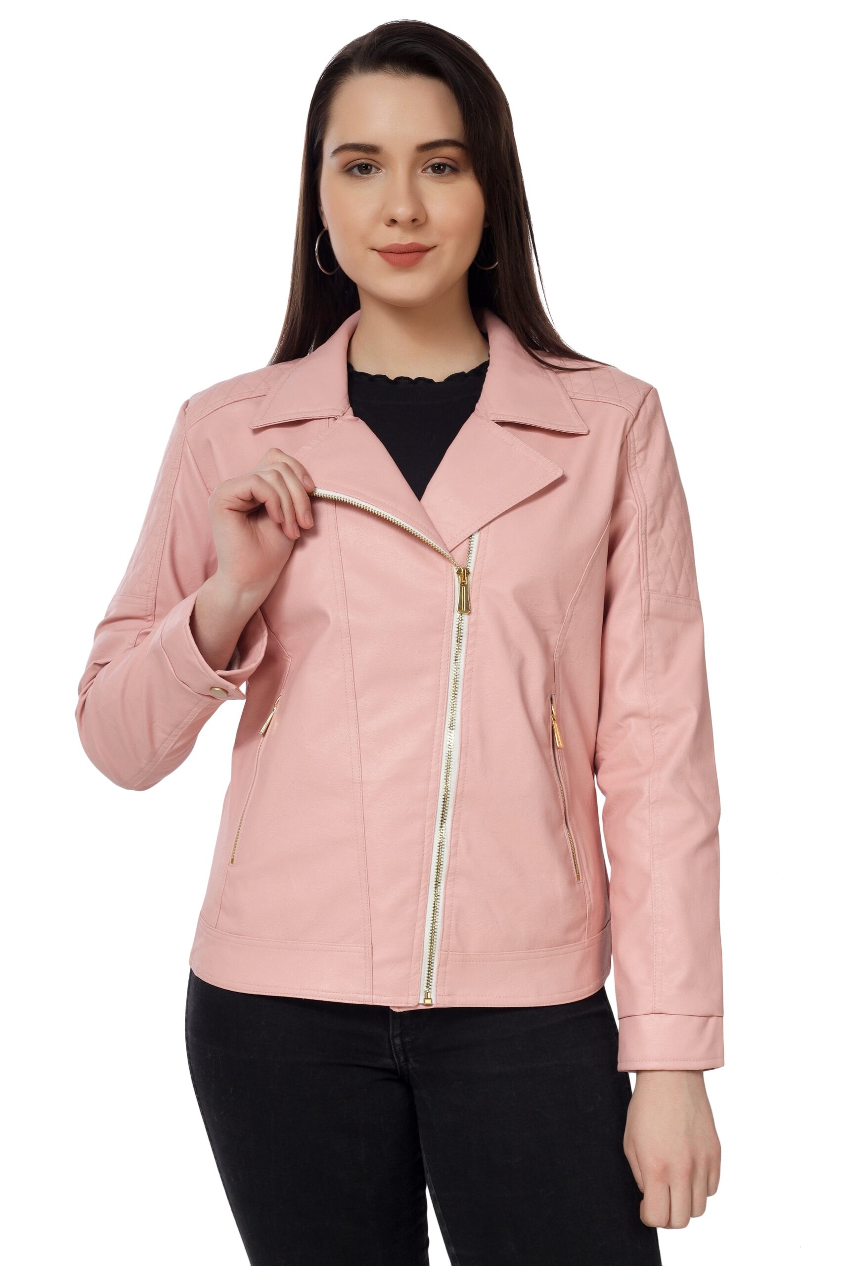 Moto Jacket of Women In Vegan Leather :- Charmshilp - Image 5