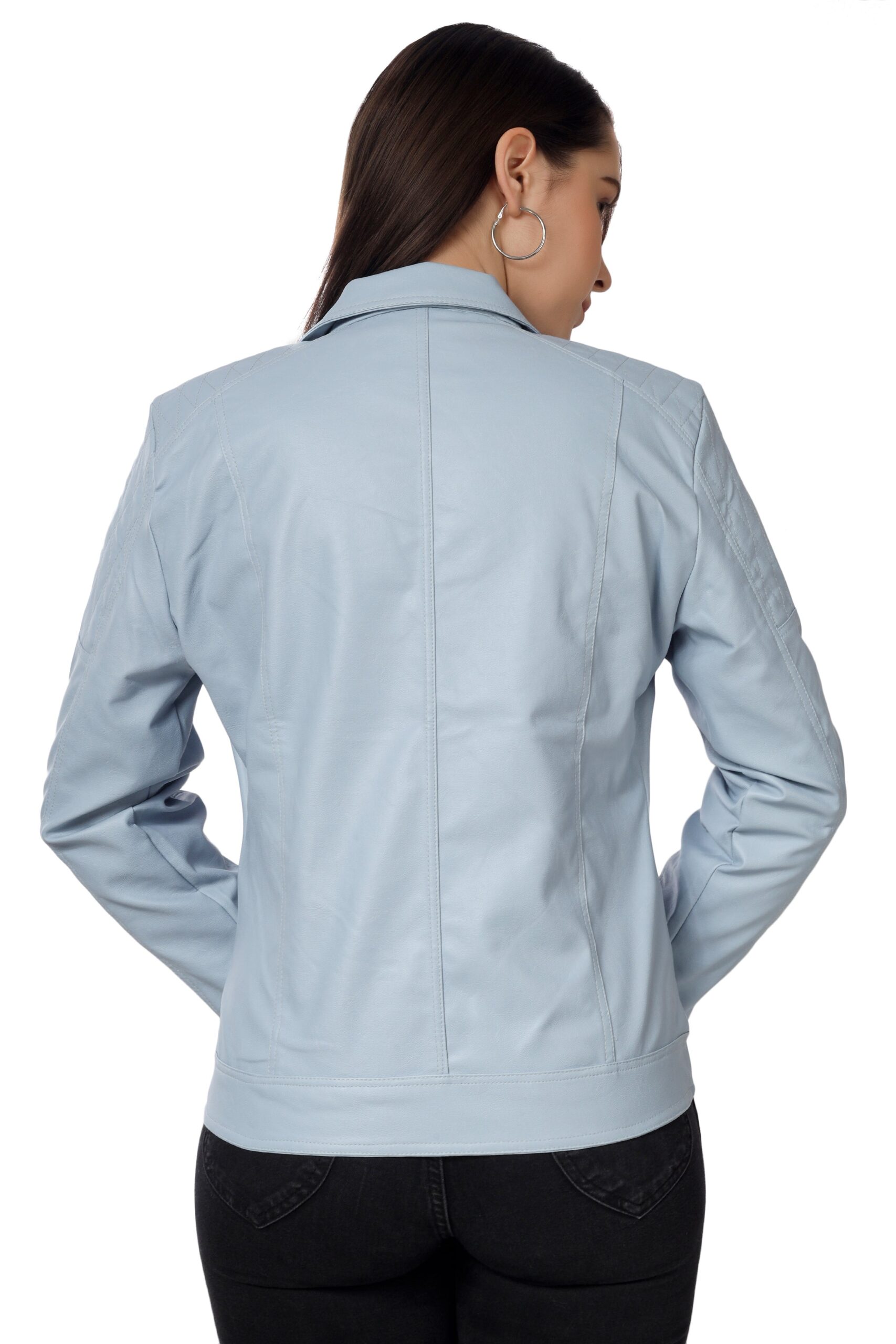 Moto Jacket of Women In Vegan Leather :- Charmshilp - Image 2